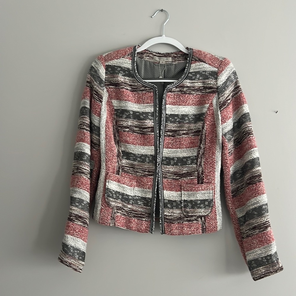 Anthropologie Comma Pink Tweed Blazer